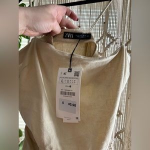 Large New with tags Zara beige mini dress
